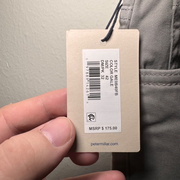 Peter Millar NWT Signature Sateen Five Pocket Pants Men's 42 x 32 Grey - Picture 5 of 7